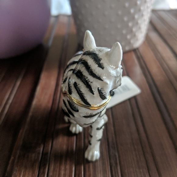 TREASURES Cat Enameled Hinged Box w Pendant - Picture 5 of 8